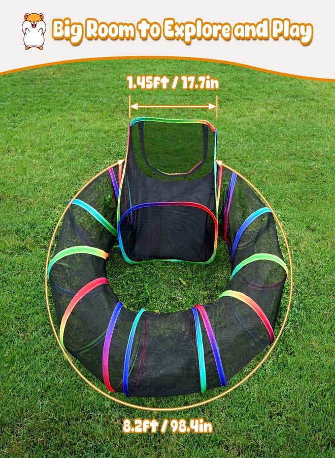 TIKIWIK Guinea Pig Playpen with Tunnel, Rainbow Playpen with 98.4" Extended Tube & Open Side, Rabbit Playpen for Bunny, Hamster, Ferret, Chinchilla, Chickens & Small Animals to Play Indoor or Outdoor - Image 2